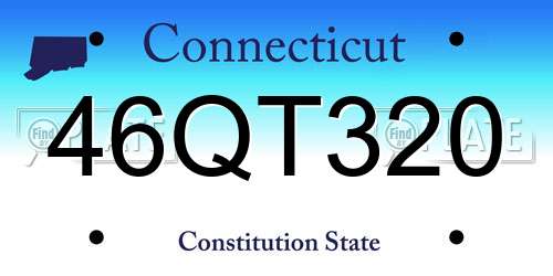 46QT320 Connecticut License Plate