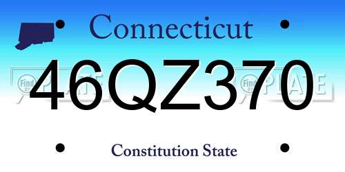 46QZ370 Connecticut License Plate