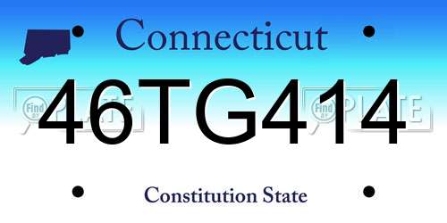 46TG414 Connecticut License Plate