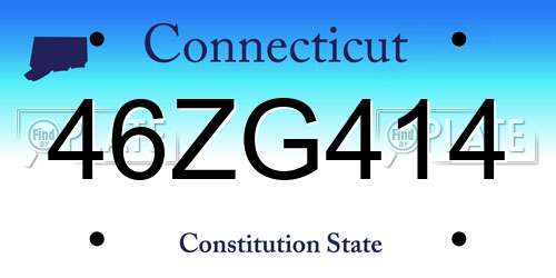 46ZG414 Connecticut License Plate