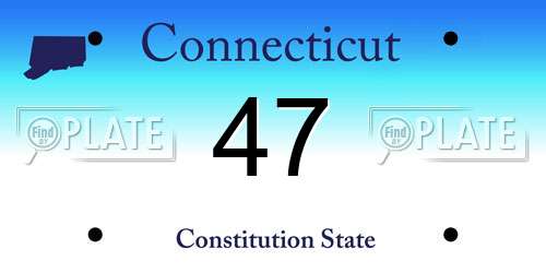 47 Connecticut License Plate
