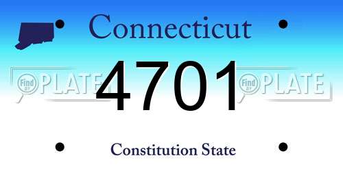 4701 Connecticut License Plate