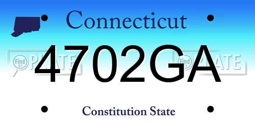 4702GA Connecticut License Plate