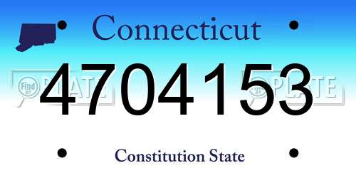 4704153 Connecticut License Plate