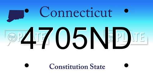 4705ND Connecticut License Plate