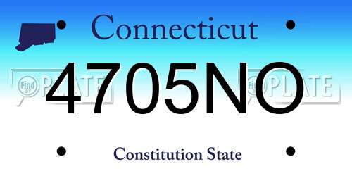 4705NO Connecticut License Plate