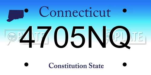 4705NQ Connecticut License Plate