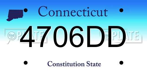 4706DD Connecticut License Plate