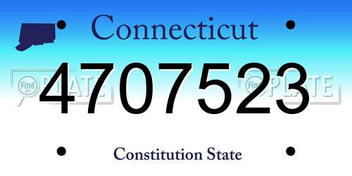 4707523 Connecticut License Plate
