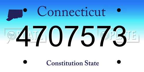 4707573 Connecticut License Plate