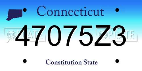 47075Z3 Connecticut License Plate