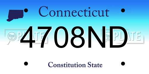 4708ND Connecticut License Plate