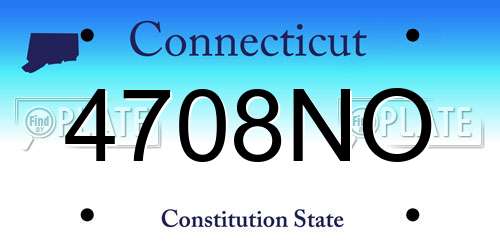 4708NO Connecticut License Plate