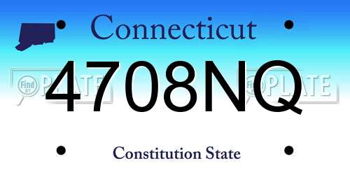 4708NQ Connecticut License Plate