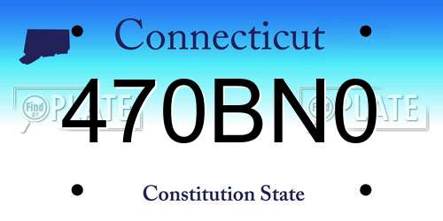 470BN0 Connecticut License Plate