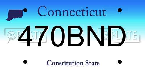 470BND Connecticut License Plate