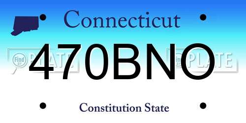 470BNO Connecticut License Plate