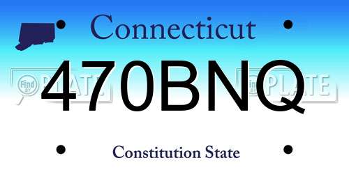 470BNQ Connecticut License Plate
