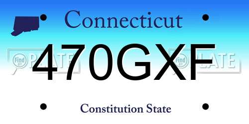 470GXF Connecticut License Plate