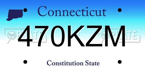 470KZM Connecticut License Plate