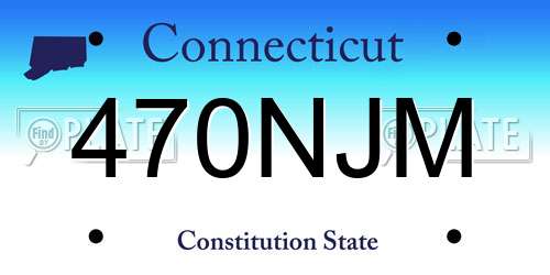470NJM Connecticut License Plate