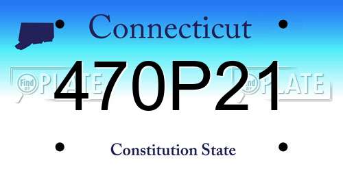 470P21 Connecticut License Plate