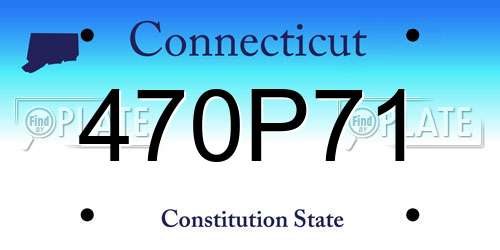 470P71 Connecticut License Plate