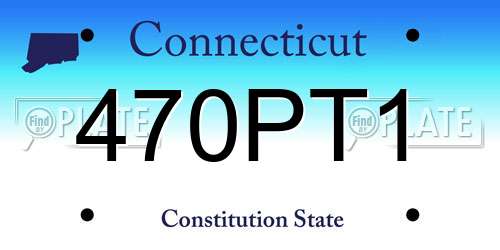 470PT1 Connecticut License Plate