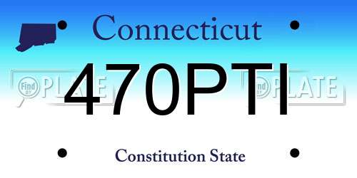 470PTI Connecticut License Plate