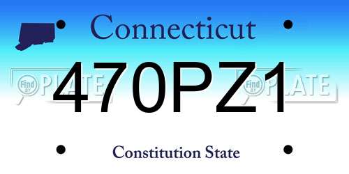 470PZ1 Connecticut License Plate