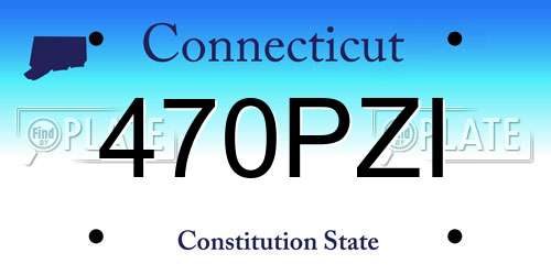 470PZI Connecticut License Plate
