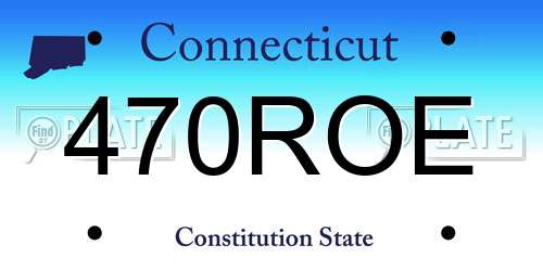 470ROE Connecticut License Plate