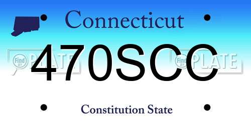 470SCC Connecticut License Plate