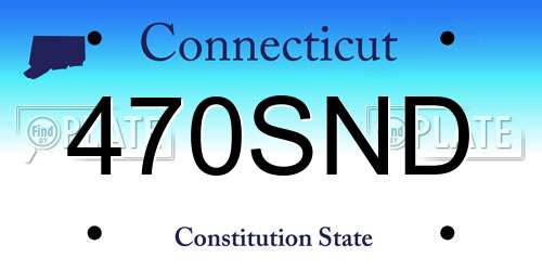 470SND Connecticut License Plate