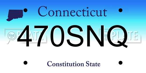 470SNQ Connecticut License Plate