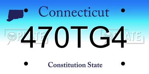 470TG4 Connecticut License Plate