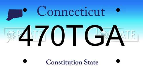 470TGA Connecticut License Plate