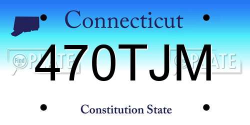 470TJM Connecticut License Plate