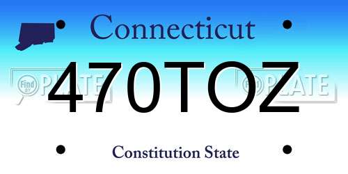470TOZ Connecticut License Plate