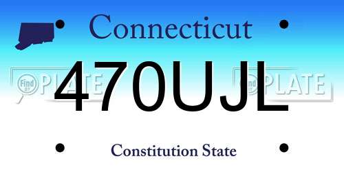 470UJL Connecticut License Plate