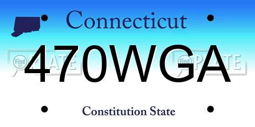 470WGA Connecticut License Plate