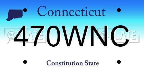 470WNC Connecticut License Plate