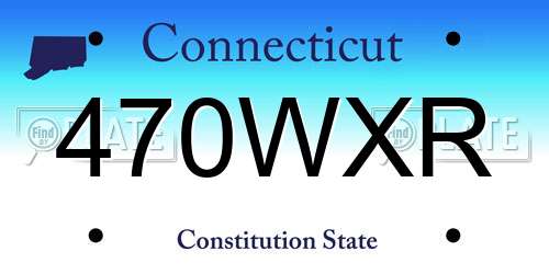 470WXR Connecticut License Plate