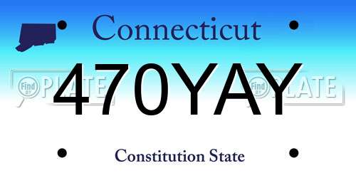 470YAY Connecticut License Plate