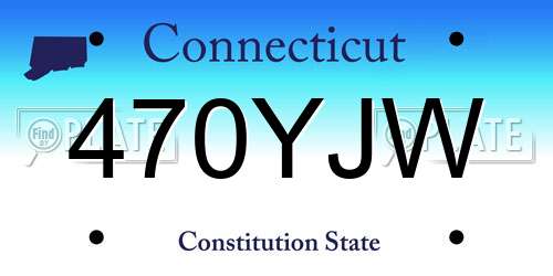 470YJW Connecticut License Plate