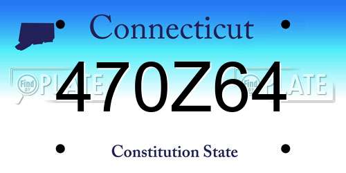 470Z64 Connecticut License Plate