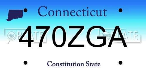470ZGA Connecticut License Plate