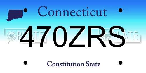 470ZRS Connecticut License Plate
