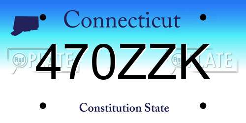 470ZZK Connecticut License Plate