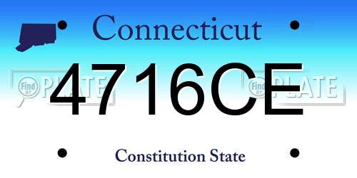 4716CE Connecticut License Plate